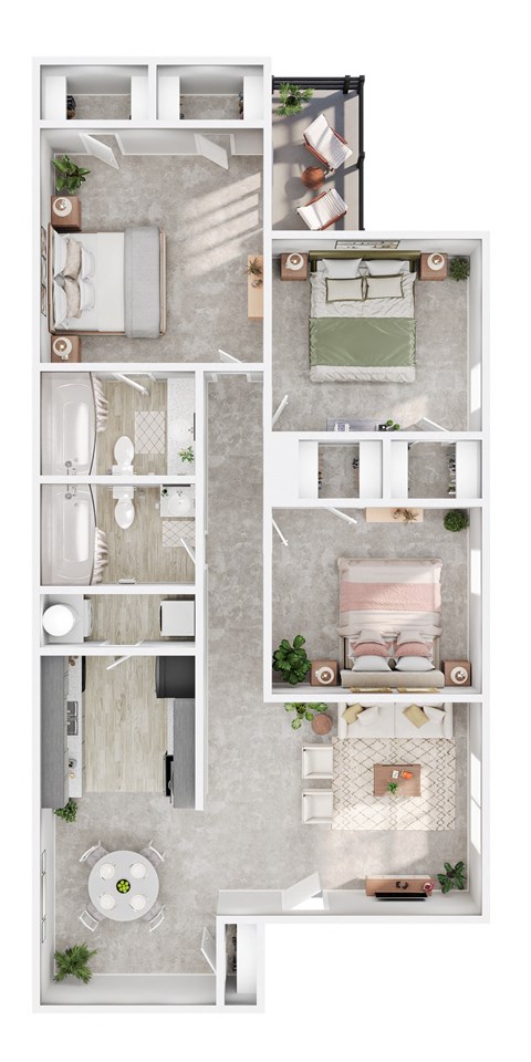 A series of images showing different room layouts.
